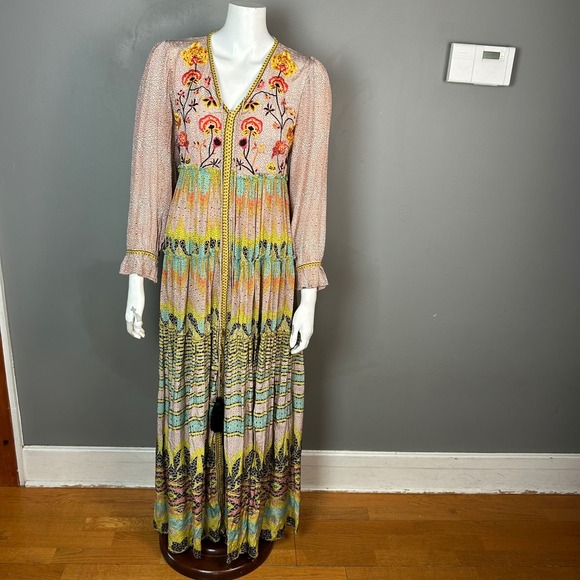 Anthropologie Dresses & Skirts - Bhanuni by Jyoti Anthropologie Giorgia Maxi Dress Size 8 boho embroidered